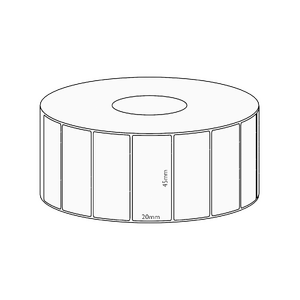 45x20mm Direct Thermal Permanent Label, 2150 per roll, 38mm core