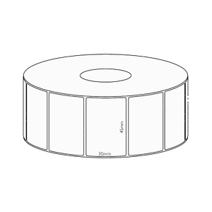 45x30mm Direct Thermal Permanent Label, 1500 per roll, 38mm core