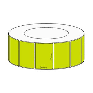 45x30mm Green Direct Thermal Permanent Label, 4550 per roll, 76mm core