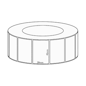 45x30mm Direct Thermal Permanent Label, 4550 per roll, 76mm core