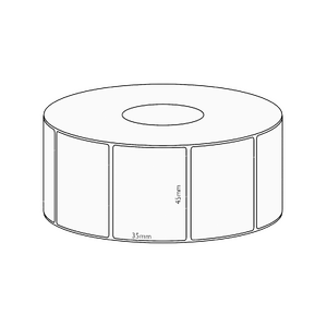 45x35mm Direct Thermal Permanent Label, 1300 per roll, 38mm core