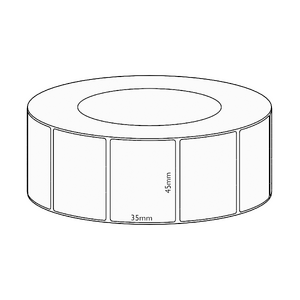 45x35mm Direct Thermal Permanent Label, 3950 per roll, 76mm core