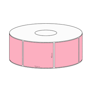 45x55mm Pink Direct Thermal Permanent Label, 850 per roll, 38mm core