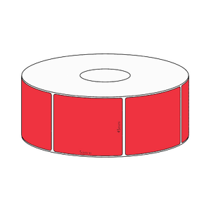 45x55mm Red Direct Thermal Permanent Label, 850 per roll, 38mm core