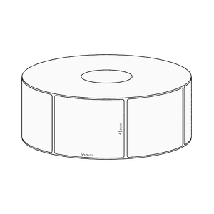 45x55mm Direct Thermal Permanent Label, 850 per roll, 38mm core