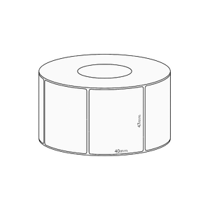 47x40mm Direct Thermal Permanent Label, 1150 per roll, 38mm core