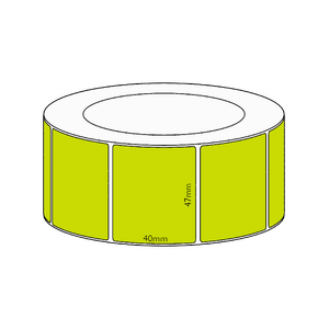 47x40mm Green Direct Thermal Permanent Label, 3500 per roll, 76mm core