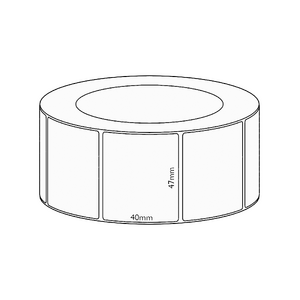 47x40mm Direct Thermal Permanent Label, 3500 per roll, 76mm core