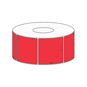 48x48mm Red Direct Thermal Permanent Label, 1000 per roll, 38mm core