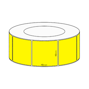 48x48mm Yellow Direct Thermal Permanent Label, 2950 per roll, 76mm core