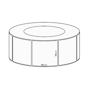 48x48mm Direct Thermal Permanent Label, 2950 per roll, 76mm core