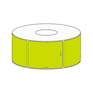 48x63mm Green Direct Thermal Permanent Label, 750 per roll, 38mm core