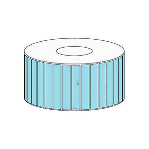 49x9mm Blue Direct Thermal Permanent Label, 4150 per roll, 38mm core
