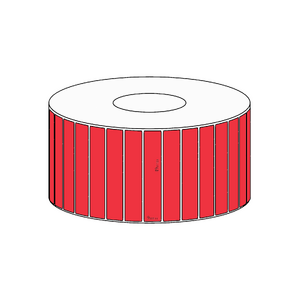 49x9mm Red Direct Thermal Permanent Label, 4150 per roll, 38mm core