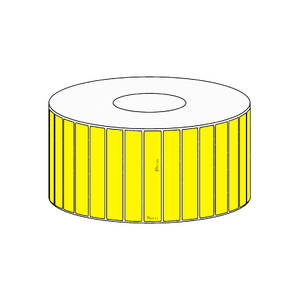 49x9mm Yellow Direct Thermal Permanent Label, 4150 per roll, 38mm core