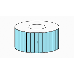 49x9mm Blue Direct Thermal Permanent Label, 12500 per roll, 76mm core