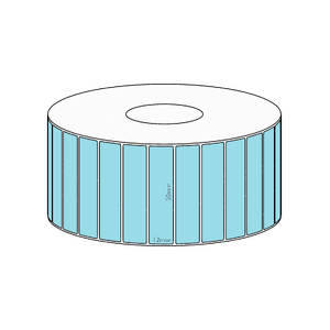 50x12mm Blue Direct Thermal Permanent Label, 3350 per roll, 38mm core
