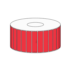 50x12mm Red Direct Thermal Permanent Label, 3350 per roll, 38mm core