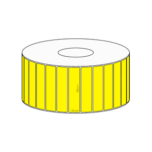 50x12mm Yellow Direct Thermal Permanent Label, 3350 per roll, 38mm core
