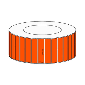 50x12mm Orange Direct Thermal Permanent Label, 10000 per roll, 76mm core