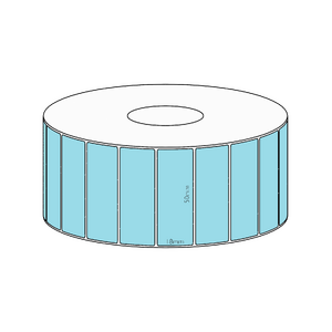 50x18mm Blue Direct Thermal Permanent Label, 2400 per roll, 38mm core
