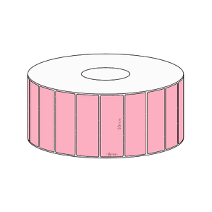 50x18mm Pink Direct Thermal Permanent Label, 2400 per roll, 38mm core