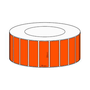50x18mm Orange Direct Thermal Permanent Label, 7150 per roll, 76mm core