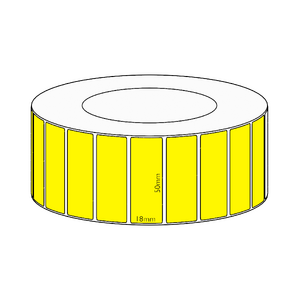 50x18mm Yellow Direct Thermal Permanent Label, 7150 per roll, 76mm core