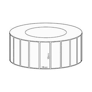 50x18mm Direct Thermal Permanent Label, 7150 per roll, 76mm core