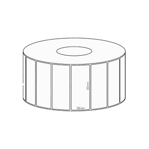 50x20mm Direct Thermal Permanent Label, 2150 per roll, 38mm core