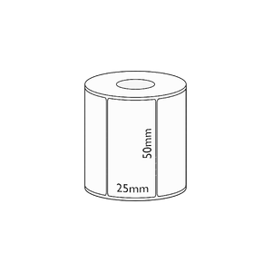 50x25mm Direct Thermal Permanent Label, 400 per roll, 19mm Core