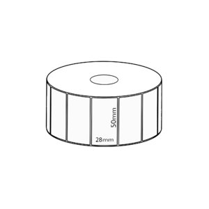 50 x 28mm Direct Thermal Permanent Label, 2000 per roll, 25mm core