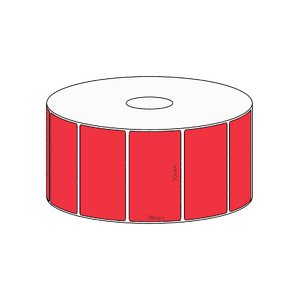 50x28mm Red Direct Thermal Permanent Label, 1600 per roll, 38mm core