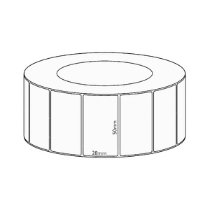 50x28mm Direct Thermal Permanent Label, 4850 per roll, 76mm core