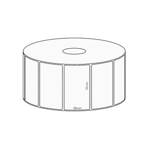 50x28mm Transfer Permanent Label, 1600 per roll, 38mm core