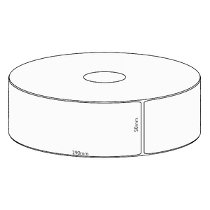 50x290mm Direct Thermal Permanent Label, 500 per roll, 76mm core