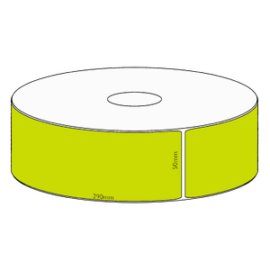 50x290mm Green Direct Thermal Permanent Label, 150 per roll, 38mm core