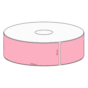 50x290mm Pink Direct Thermal Permanent Label, 150 per roll, 38mm core