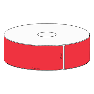 50x290mm Red Direct Thermal Permanent Label, 150 per roll, 38mm core