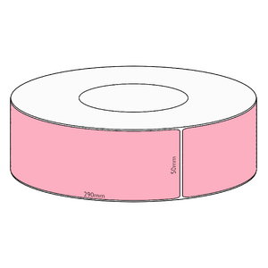 50x290mm Pink Direct Thermal Permanent Label, 500 per roll, 76mm core