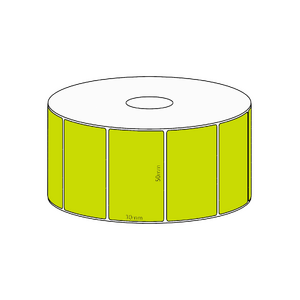 50x30mm Green Direct Thermal Permanent Label, 1500 per roll, 38mm core