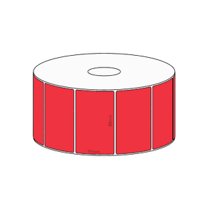 50x30mm Red Direct Thermal Permanent Label, 1500 per roll, 38mm core