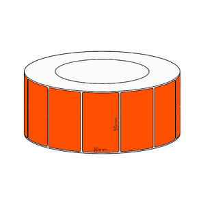 50x30mm Orange Direct Thermal Permanent Label, 4550 per roll, 76mm core