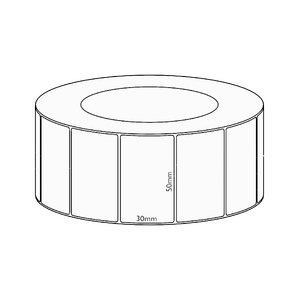 50x30mm Direct Thermal Permanent Label, 4550 per roll, 76mm core