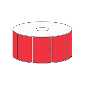50x36mm Red Direct Thermal Permanent Label, 1300 per roll, 38mm core