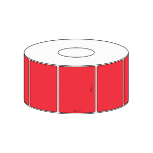 50x39mm Red Direct Thermal Permanent Label, 1200 per roll, 38mm core