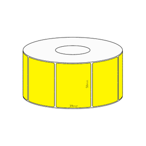 50x39mm Yellow Direct Thermal Permanent Label, 1200 per roll, 38mm core