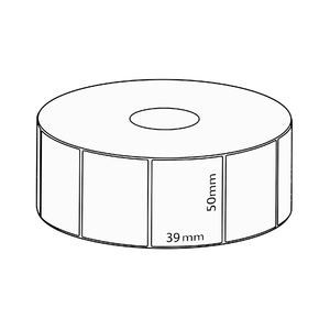 50x39mm Direct Thermal Removable Label, 1000 per roll, 38mm core