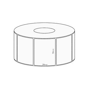 50x39mm Transfer Permanent Label, 1200 per roll, 38mm core