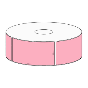 50x99mm Pink Direct Thermal Permanent Label, 500 per roll, 38mm core